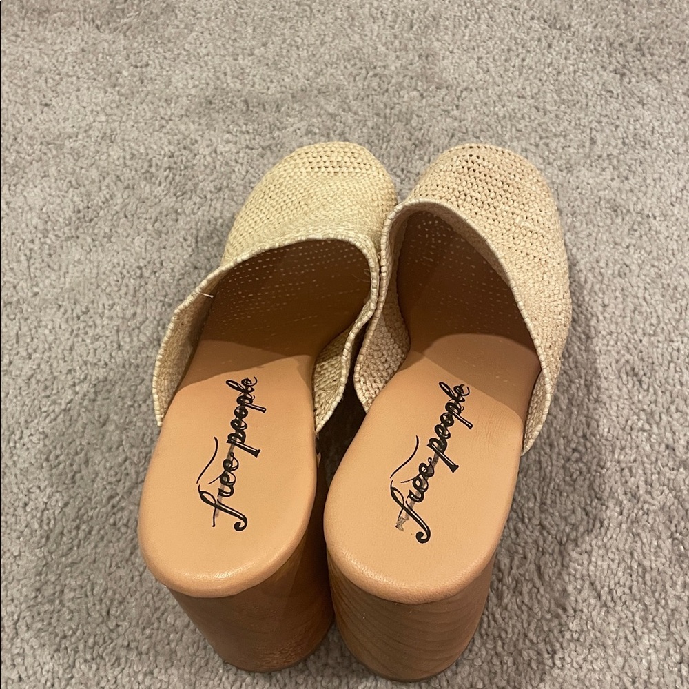 Free People Natural Woven Leather Clog Mules - Picture 5 of 8
